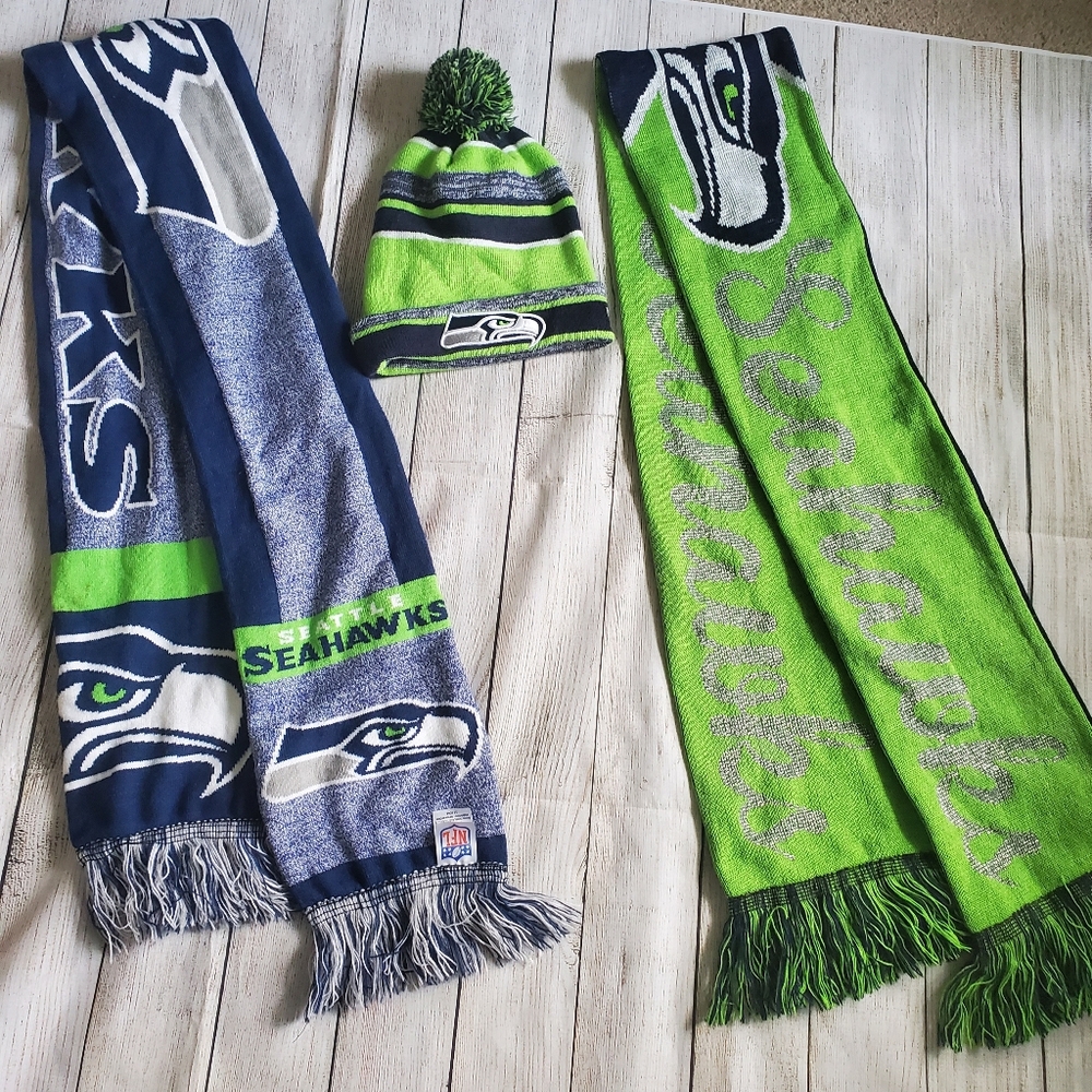 Seattle Seahawks Scarves and Knit Hat